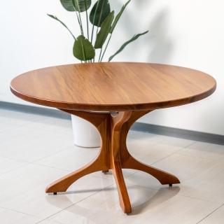 【Mahogany 瑪荷尼傢俱】全原木 桃花心木 貝克4.5尺圓餐桌G3(圓桌 餐桌)