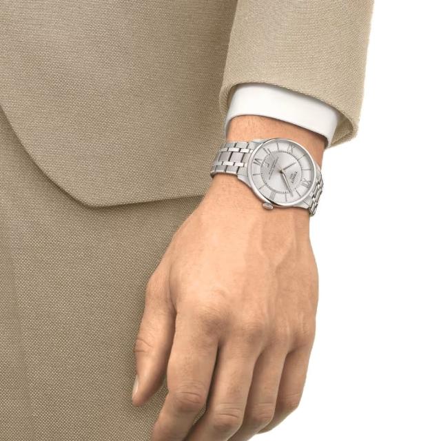 【TISSOT 天梭】Chemin Des Tourelles Powermatic 80 杜魯爾機械腕錶  男錶  手錶 (T1394071103800/白色)