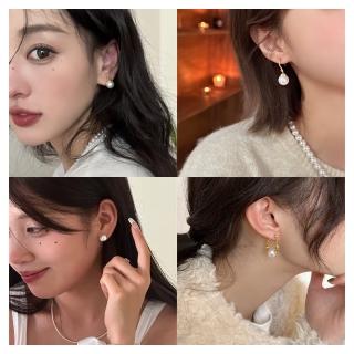 【HaNA 梨花】韓國東大門現貨採購．S925銀碎銀子圈圈珍珠耳環(現+預)