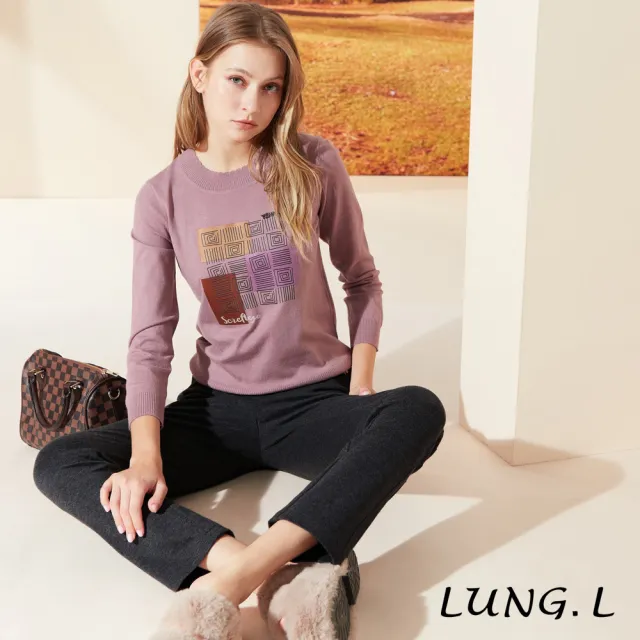 【LUNG.L 林佳樺】LQ95E鐵灰色石墨烯保暖彈性女裝長褲(秋冬新品 加大尺碼 保暖)