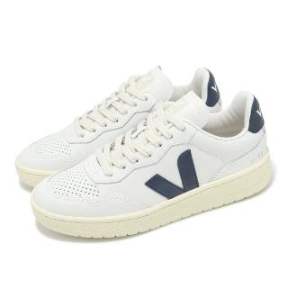 【VEJA】休閒鞋 V-90 O.T. Leather 女鞋 白 藍 皮革 經典 小白鞋(VD2003656A)