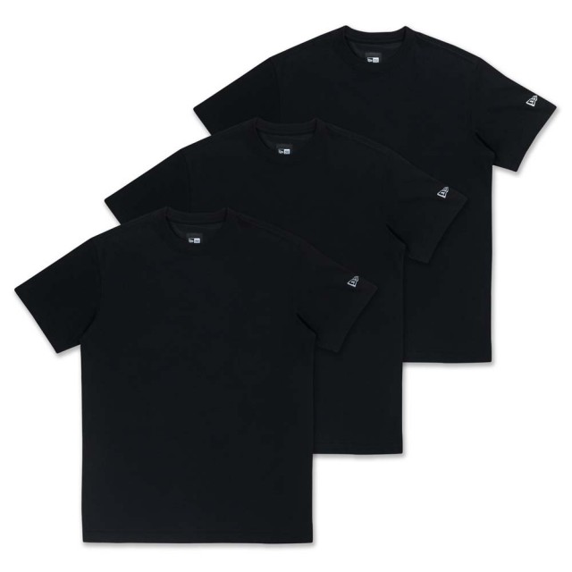 【NEW ERA】NEW ERA 短袖上衣 短袖Tee COOL ERA 3PCS PACK BLACK 黑 男 女(NE14414409)