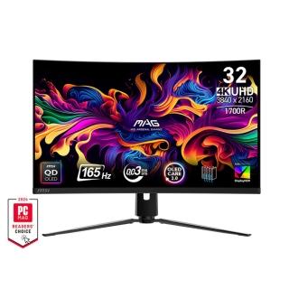 【MSI 微星】MAG 321CUP QD-OLED 32型 165Hz 曲面電競螢幕(1700R/AdaptiveSync/Type-C/HDR 400)