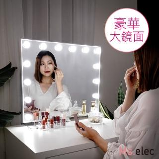 【Ms.elec 米嬉樂】豪華燈泡電視鏡 LM-013(超大鏡面/三色光源/觸控調光/化妝鏡/燈泡鏡)