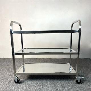 【Lexiang樂享】不銹鋼餐車加厚兩層小推車收餐車收碗車雙層餐廳送餐車上菜車商用(小推車/置物架)