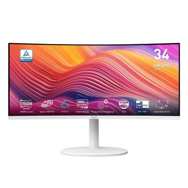 【MSI 微星】Modern MD342CQPW 曲面美型螢幕-34型/2K/HDMI/喇叭/VA