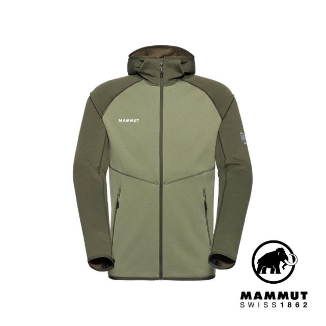 【Mammut 長毛象官方直營】Aconcagua ML Hooded Jkt 運動刷毛連帽外套 男款 沼澤綠/深沼澤綠 #1014-04282