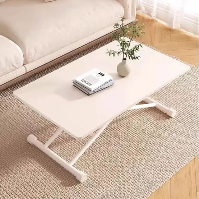 【Easy Life 家居館】免安裝氣壓式多功能升降摺疊桌-90X60CM(餐桌 茶几桌 升降桌 工作桌 電腦桌)