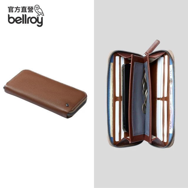 Bellroy 官方直營 Folio 真皮拉鍊長夾 - RFID防盜(榛果棕)