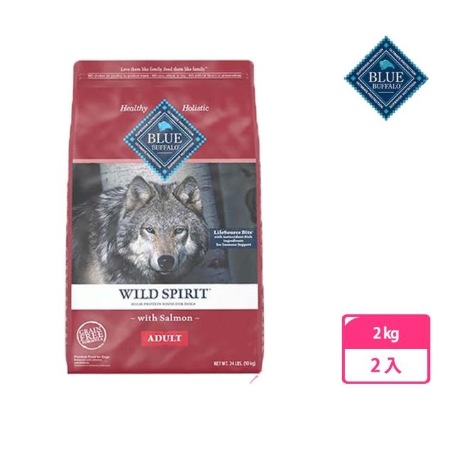【Blue Buffalo 藍摯】成犬鮭魚無穀配方 4.5磅/2公斤 兩入組(狗飼料、成犬、無榖飼料)