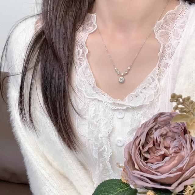 【MoonDy】母親節禮物 項鍊 鋯石 鎖骨鏈 配飾 閨蜜項鍊 女生項鍊 銀項鍊 999 純銀項鍊 情侶禮物 生日禮物