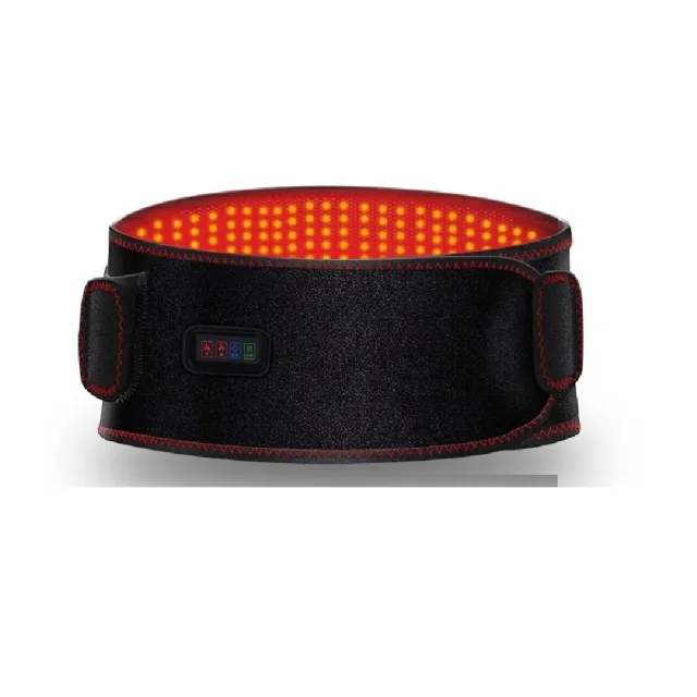 【Smart bearing 智慧魔力】至尊款紅光充電式 熱敷震動按摩 無線彈力鬆緊護腰帶(4鍵功能/3段溫控/定時)