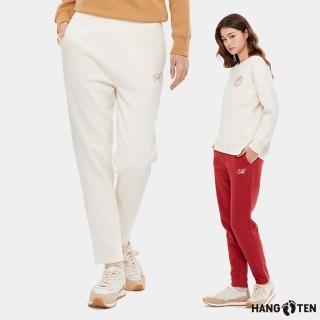 【Hang Ten】女裝-SLIM FIT鬆緊抽繩針織平口長褲(多色選)