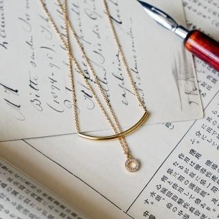 【Ficelle】黃銅K金款 · 細管 – 項鍊(輕珠寶 天然石 磁場 開運 設計款 手工製作)