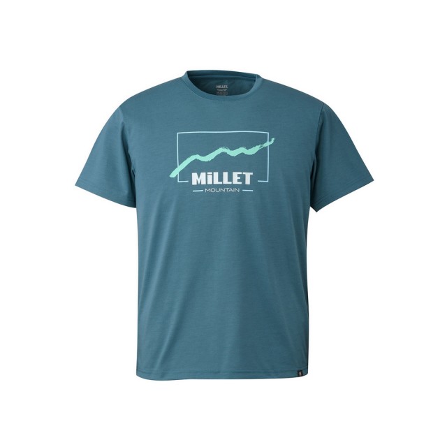 【Millet】Millet 登山 男 RIDGE TS SS M 短袖上衣 水藍色(MIV02071N9845)