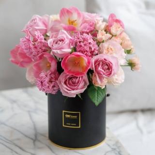 【CNFlower 西恩】粉色夢境 鮮花圓禮盒(送禮/買花/花禮/鮮花)