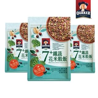 【QUAKER 桂格】免浸泡7+纖蔬花米穀飯650gx3