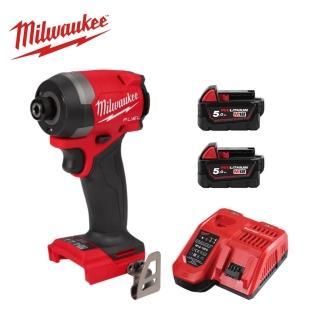 【Milwaukee 美沃奇】M18 FID318V 無刷 衝擊 起子機 電鑽(M18 FID3 主機+雙5.0電池+充電器)