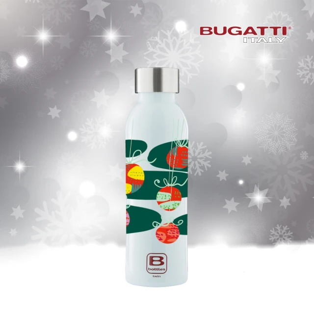 Bugatti 布加迪 義大利設計-聖誕彩幻球保溫瓶500ml(316醫療級不鏽鋼/保溫壺/保溫杯/水壺/保溫瓶)