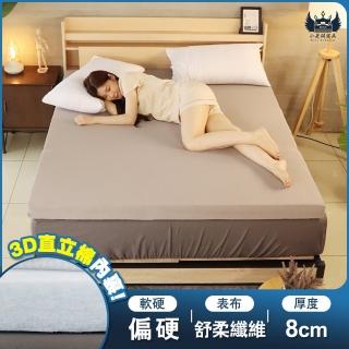 【小老闆寢具】雙人加大6尺 吸濕排汗 8公分直立棉 摺疊床墊(日式三折設計 租屋/外宿便攜)