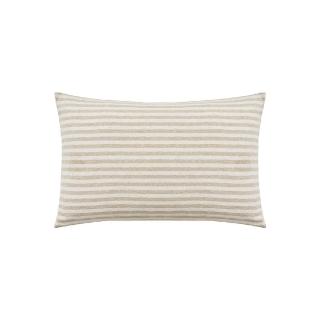 【MUJI 無印良品】棉天竺枕套/50/混淺米橫紋 適用尺寸:50x70cm