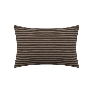 【MUJI 無印良品】棉天竺枕套/50/棕橫紋 適用尺寸:50x70cm