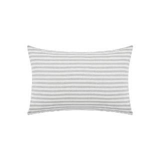 【MUJI 無印良品】棉天竺枕套/50/混淺灰橫紋 適用尺寸:50x70cm