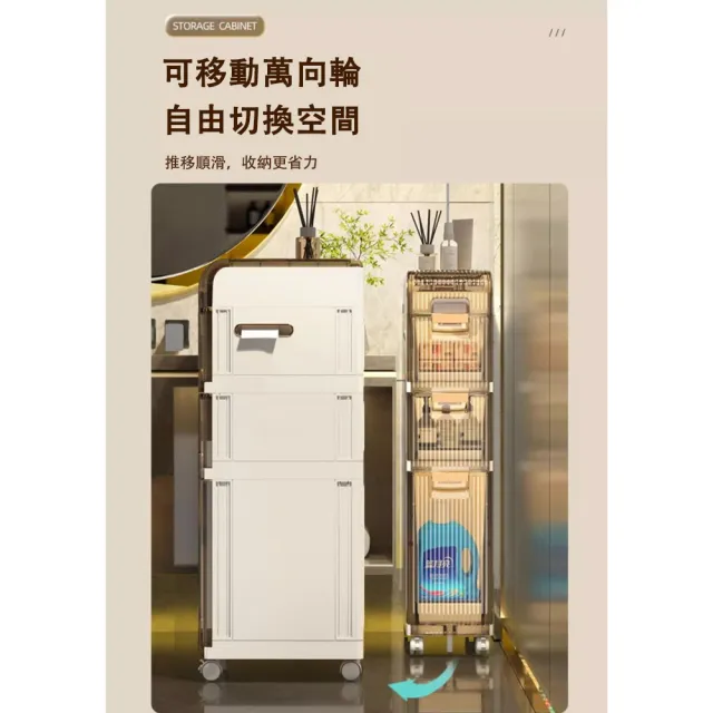 【大城小居】浴室縫隙收納架 寬21cm 加厚款四層(窄型收納櫃 抽屜式收納櫃 馬桶旁邊收納架)