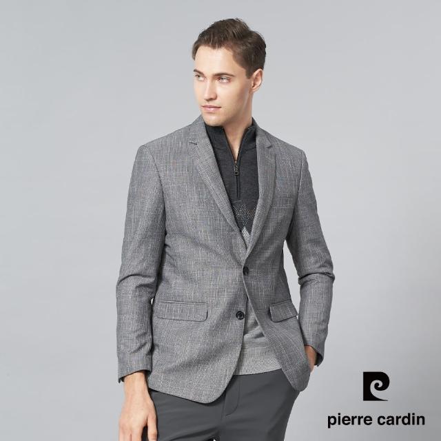 【pierre cardin 皮爾卡登】商務休閒 男款 時尚休閒西裝外套-灰色(5245571-96)