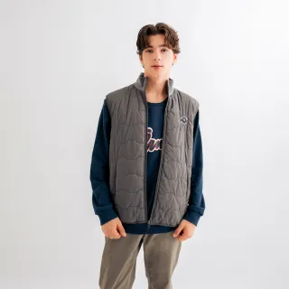 【Arnold Palmer 雨傘】男裝-異素材拼接鋪棉立領背心(灰色)