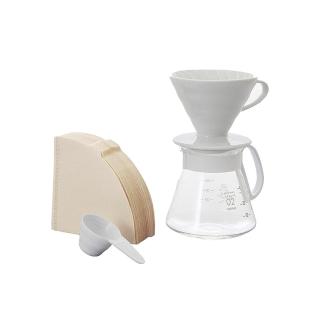 【HARIO】V60陶瓷02濾杯咖啡壺組(XVDD-3012W)