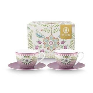 【PIP STUDIO】買一送一★Lily&Lotus 咖啡杯組280ml(2入組/咖啡杯+碟子)