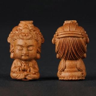【MoonDy】觀世音菩薩 串珠配件 精品吊飾 擺飾 木雕 守護神 觀音佛像 檀香 辟邪 招財納福 保平安 禮物
