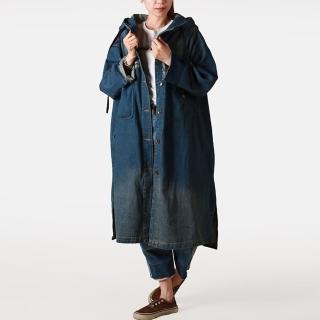【巴黎精品】現貨+預購 風衣外套民族風大衣(連帽刺繡寬鬆牛仔女外套a1iq35)