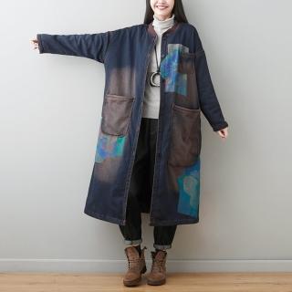 【巴黎精品】現貨+預購 風衣外套民族風大衣(個性做舊加絨加厚牛仔女外套a1iq30)