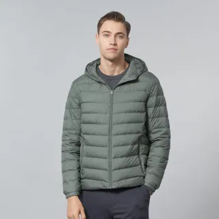 【pierre cardin 皮爾卡登】休閒服飾 男款 都會休閒連帽羽絨夾克外套-綠色(5245761-45)