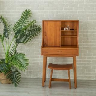 【Mahogany 瑪荷尼傢俱】全原木 桃花心木 丹麥68化妝臺(化妝臺、化妝鏡臺、化妝鏡)
