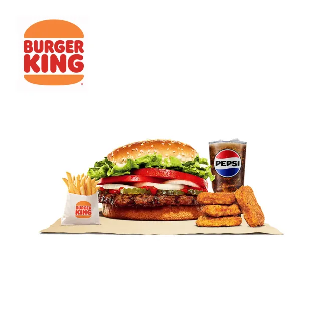 【漢堡王】大華堡超爽餐★含華堡原味或辣味+小份薯條+4塊雞塊+中杯飲品  喜客券