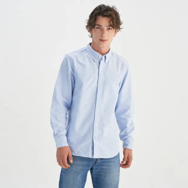 【LEVIS】男款 長袖襯衫 牛津領 素色襯衫 上衣 熱賣單品 0017V-0001