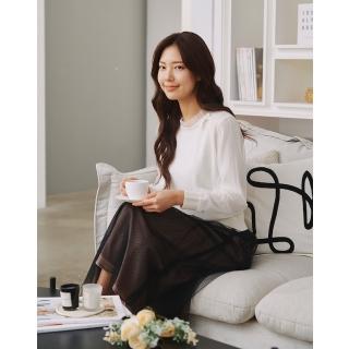 【perng yuh 芃諭名品】輕透浪漫 網紗拼接針織衫(2024 AW Collection｜3C秋冬形象系列)
