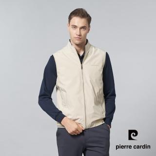 【pierre cardin 皮爾卡登】商務休閒 男款 休閒格紋背心-米色(5245361-80)