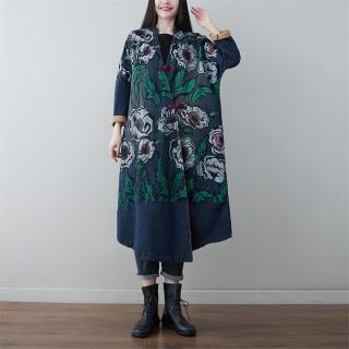 【巴黎精品】現貨+預購 風衣外套民族風大衣(文藝水洗大碼開衫女外套2色a1iq11)