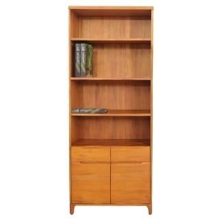 【Mahogany 瑪荷尼傢俱】全原木 桃花心木 誠品2.6尺無門書櫃(書櫃、收納櫃)