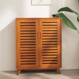 【Mahogany 瑪荷尼傢俱】全原木 桃花心木 米蘭85鞋櫃(收納櫃、鞋櫃、櫃子)