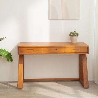 【Mahogany 瑪荷尼傢俱】全原木 桃花心木 雙子4尺書桌G2(書桌、工作桌)