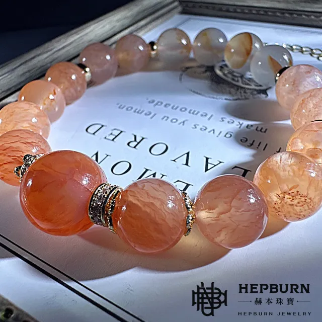 【赫本珠寶】DIY設計款金花龍紋瑪瑙水晶手鍊(10mm)