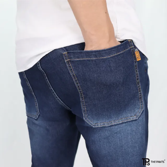 【THE PANTS 有件褲子】MIT彈力刷色錐形牛仔褲 四面彈力 上寬下窄 錐形牛仔(台灣製造)