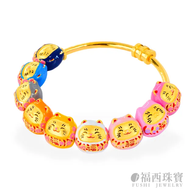 【福西珠寶】黃金串珠 12色任選 招財貓串珠 潘朵拉風格DIY搭配 路路通串珠 (金重0.33錢正負0.03錢)