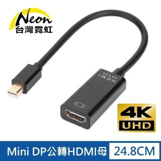 【臺灣霓虹】4Kx2K Mini DP公轉HDMI母轉接線