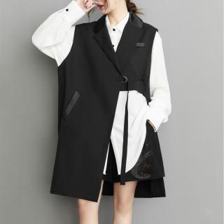 【米蘭精品】現貨+預購 風衣長版外套(中長款黑色復古寬鬆女外套黑色74jb3)
